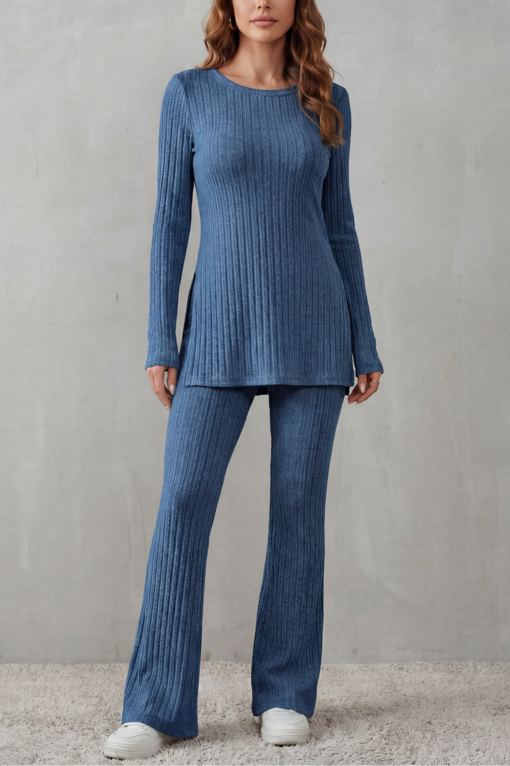 Frances ribbed tunic and flared trouser set – image 7