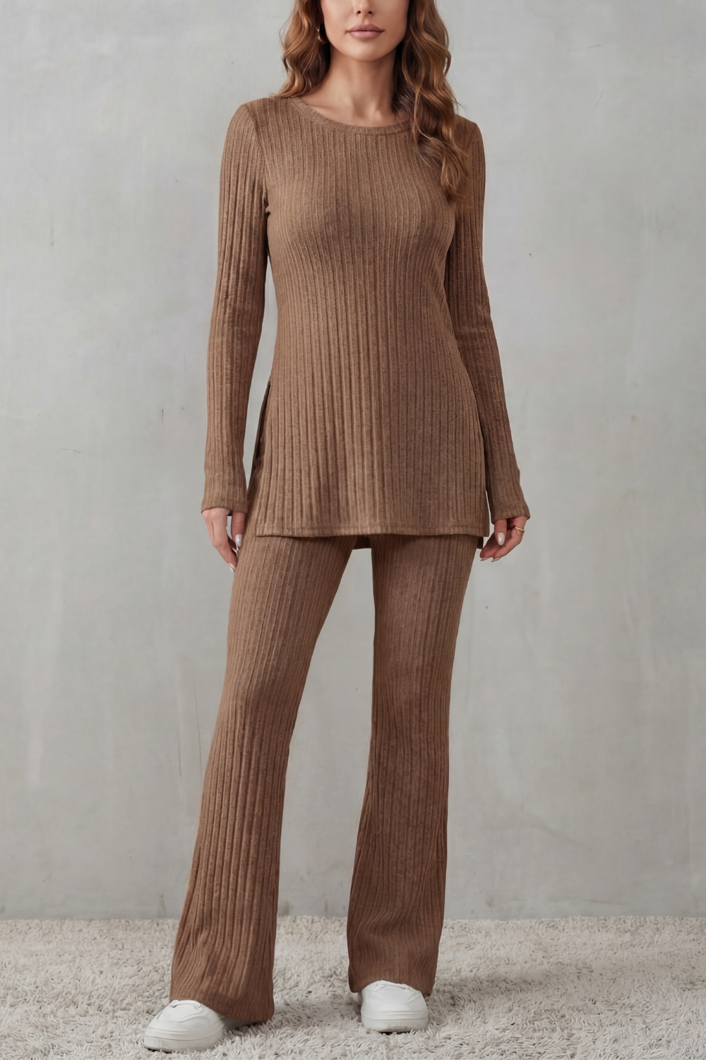 Frances ribbed tunic and flared trouser set – image 9