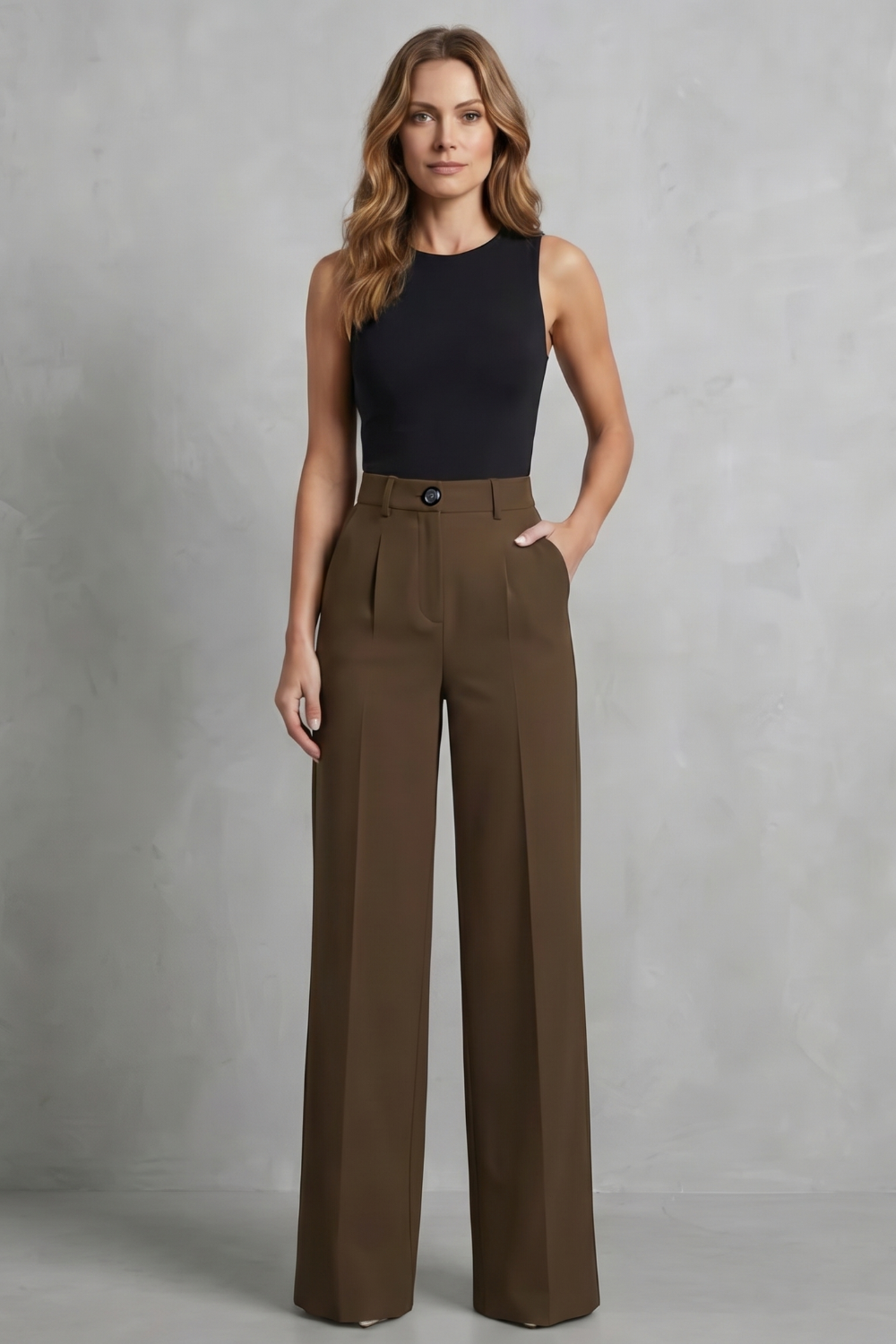 Mirela pleated high waist wide leg trousers – image 10