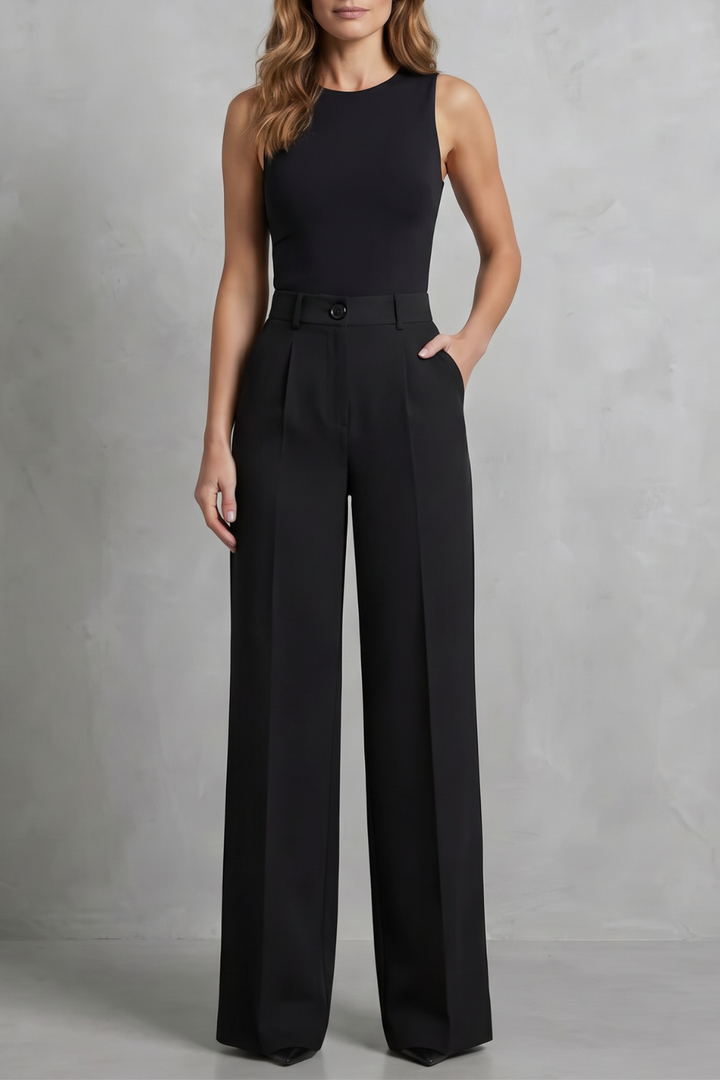 Mirela pleated high waist wide leg trousers – image 5