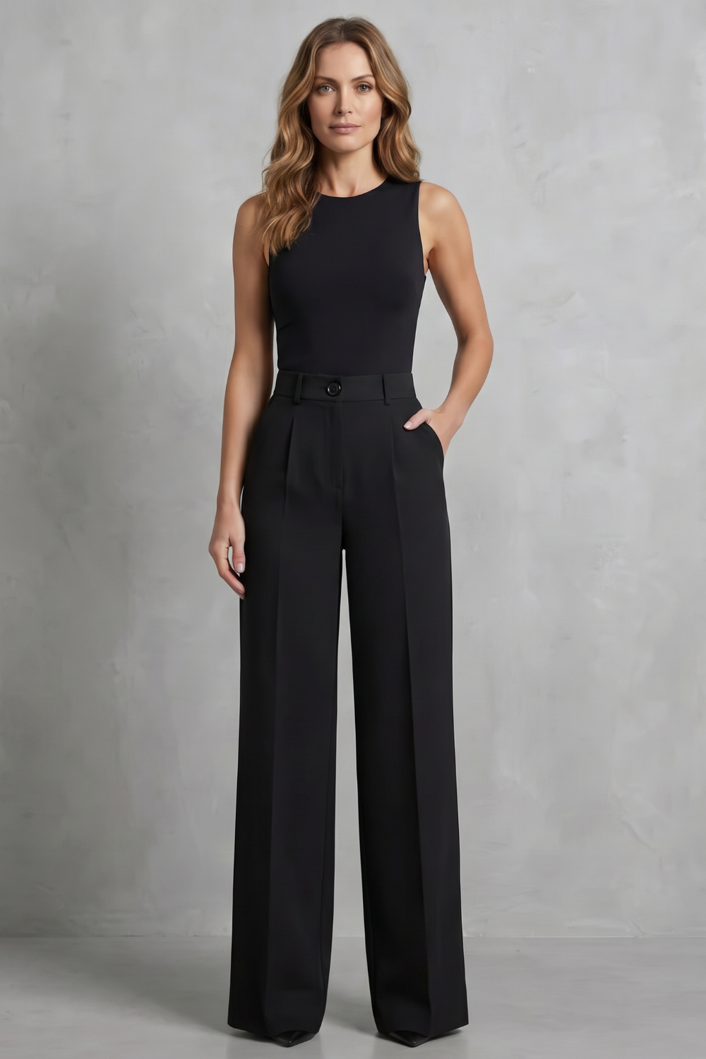 Mirela pleated high waist wide leg trousers – image 6