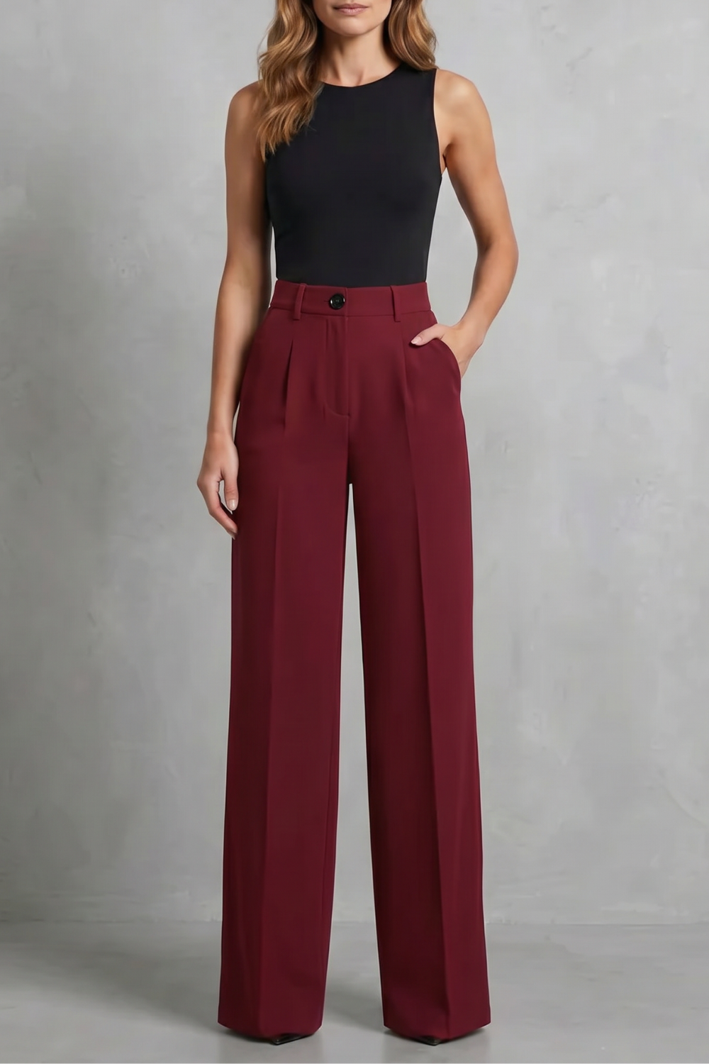 Mirela pleated high waist wide leg trousers – image 7