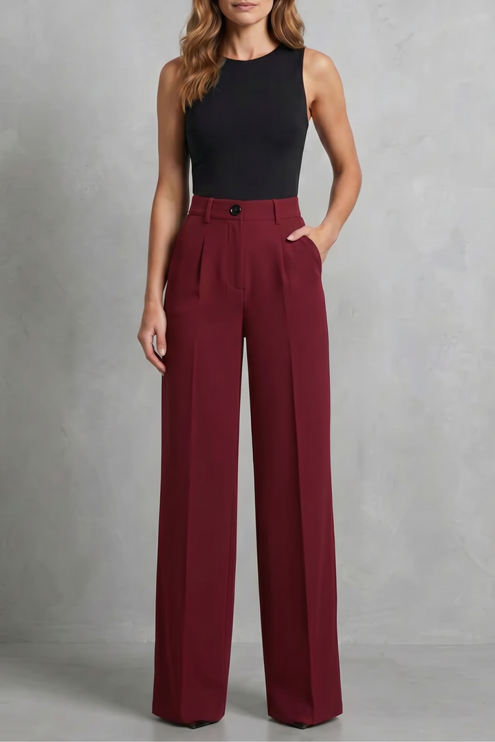 Mirela pleated high waist wide leg trousers – image 7