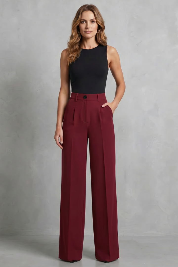 Mirela pleated high waist wide leg trousers – image 8