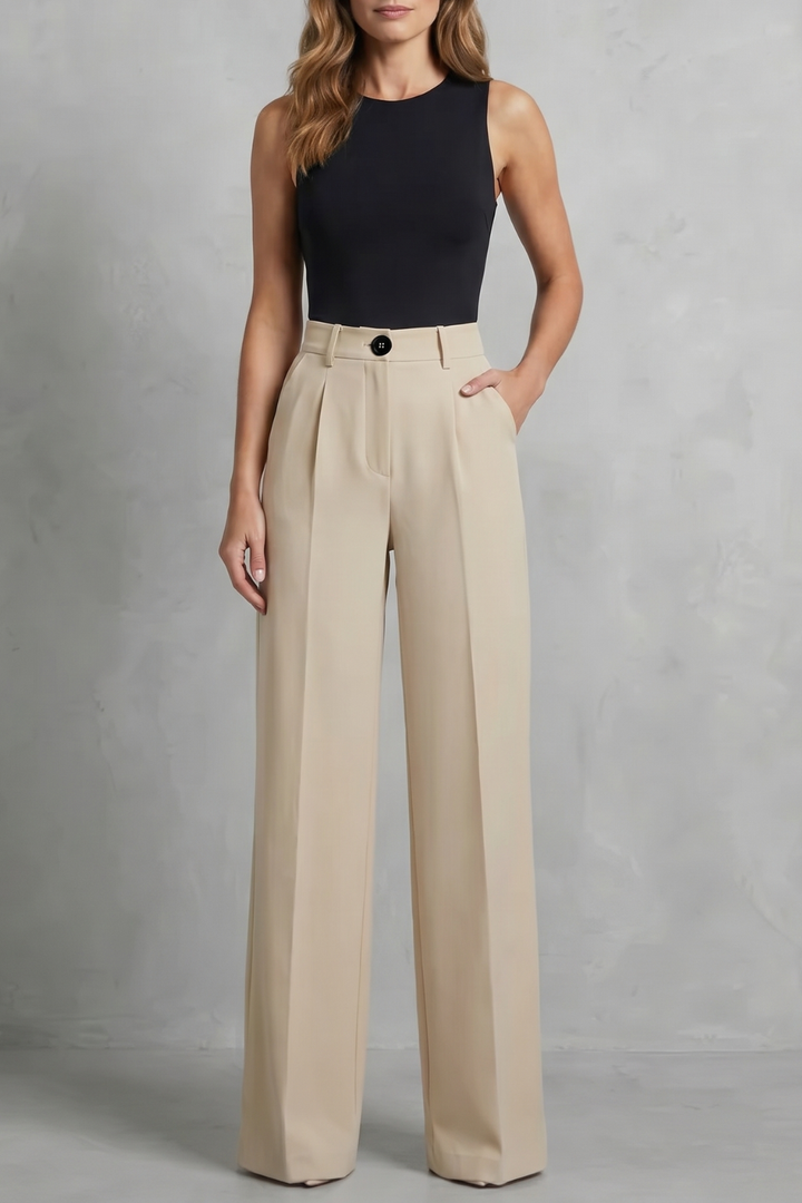 Mirela pleated high waist wide leg trousers – image 11