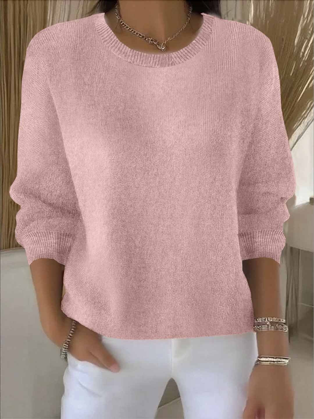 Sadie soft crew neck knitted jumper – image 3