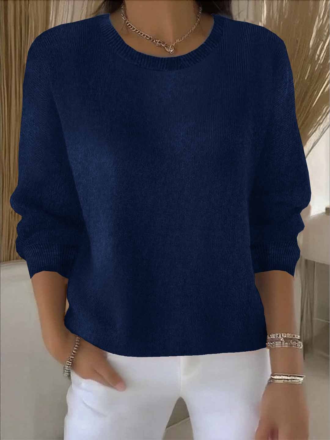 Sadie soft crew neck knitted jumper – image 5