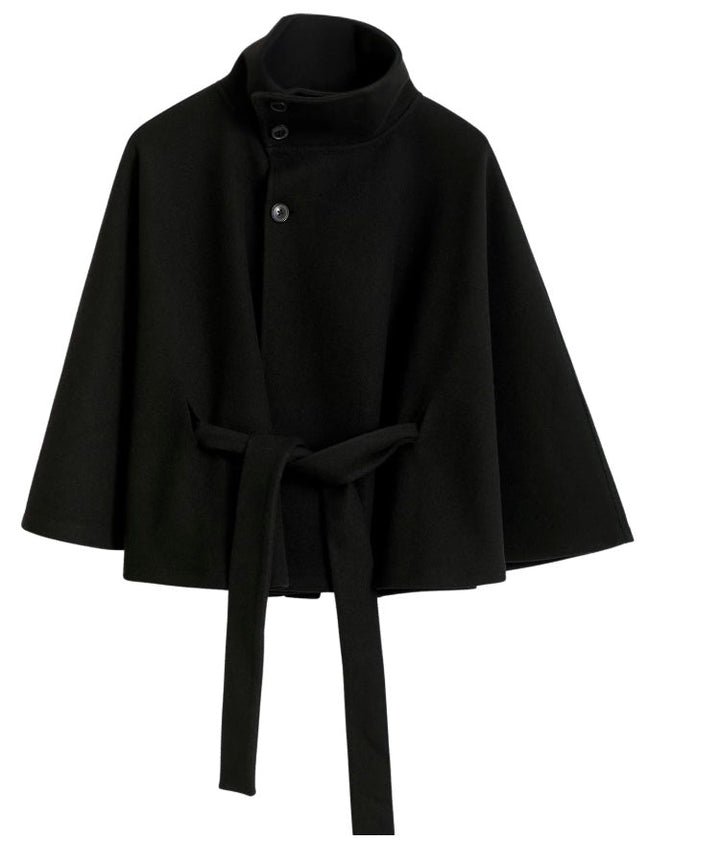 Lena cape jacket with funnel neck and belt – image 13