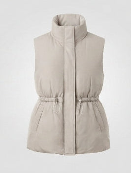 Lleucu long padded hooded gilet with drawstring waist – image 9