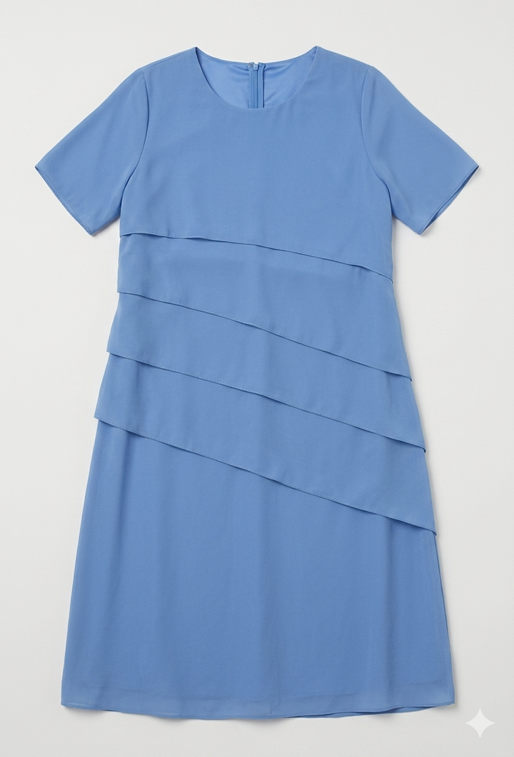 Rosaline layered chiffon short sleeve dress – image 9