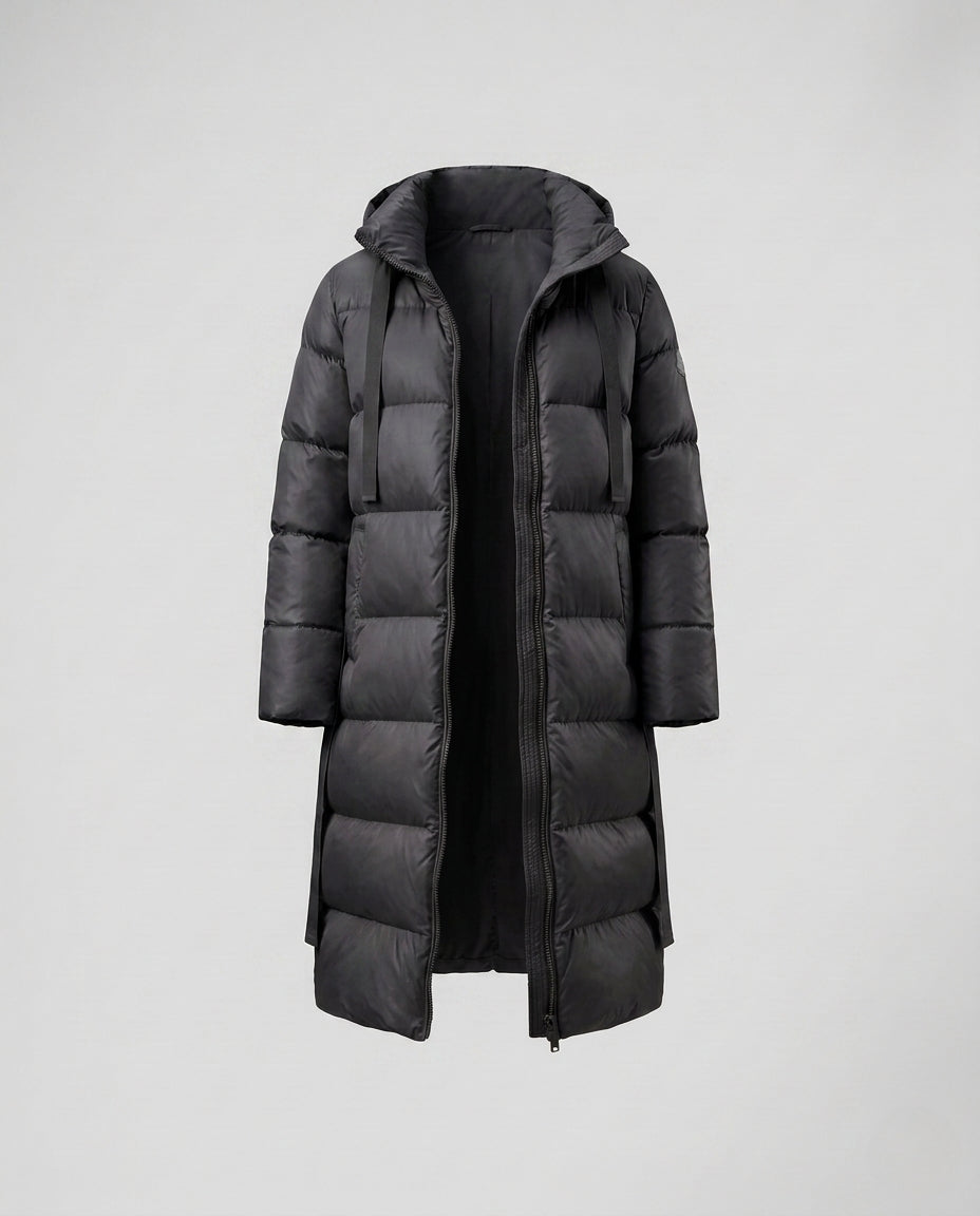 Morvoren extra long quilted coat with hood – image 7