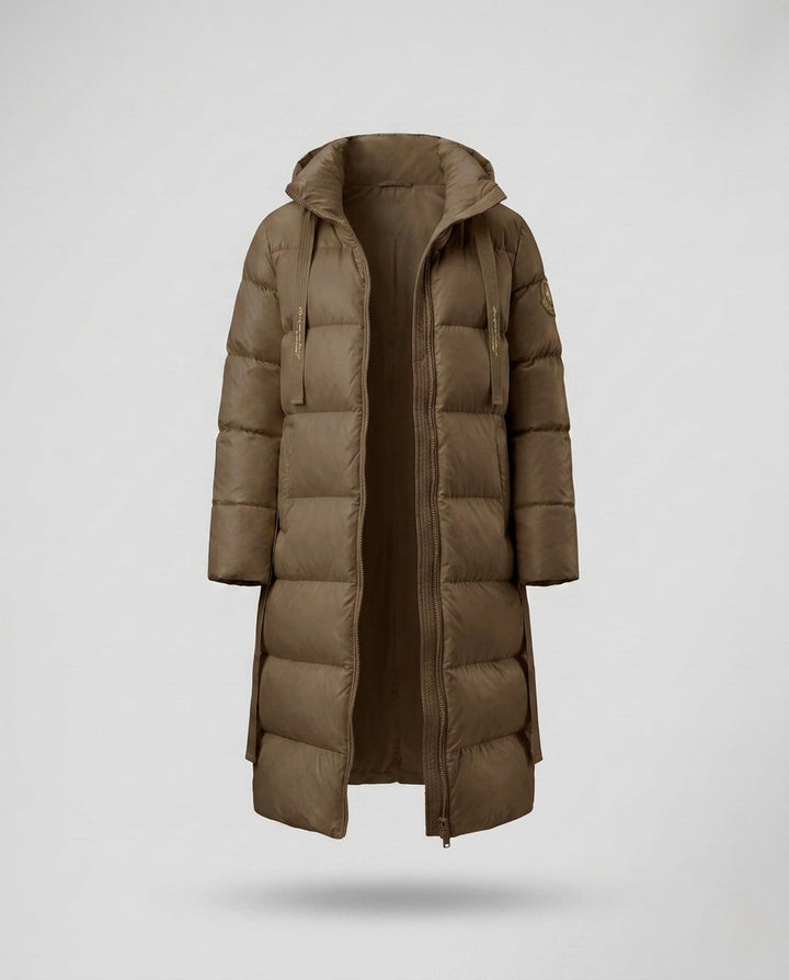 Morvoren extra long quilted coat with hood – image 6