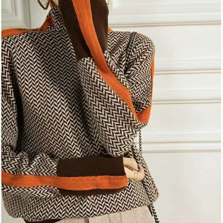 Helena geometric knit roll neck jumper – image 2
