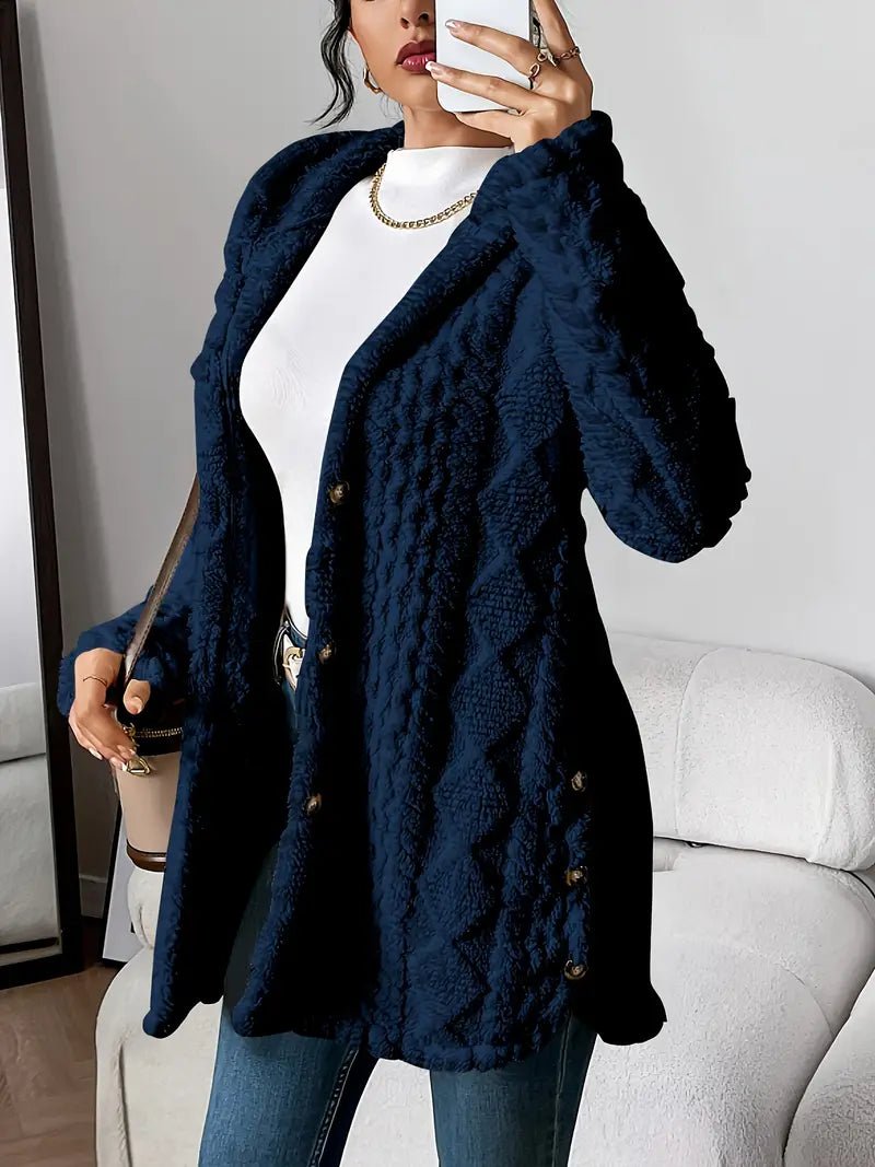Tegwen plush hooded longline button cardigan – image 7