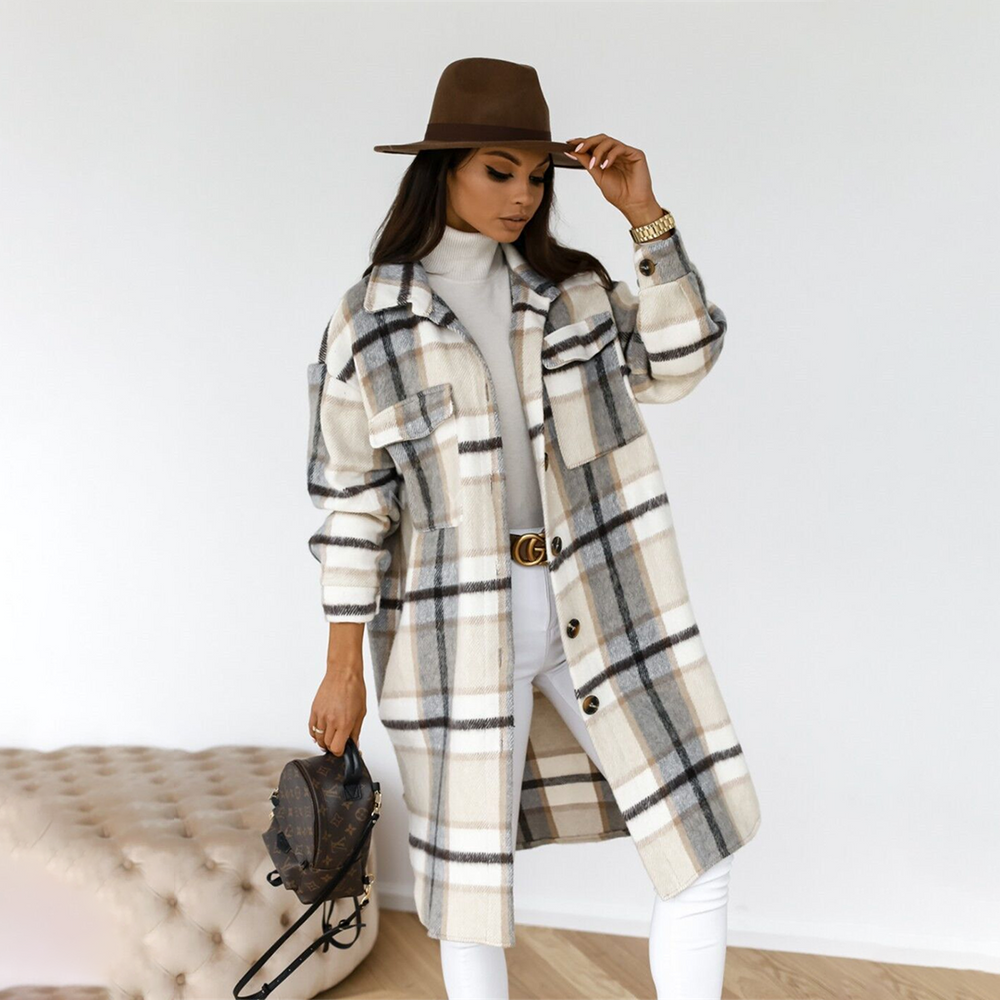 Gemma long check coat – image 2