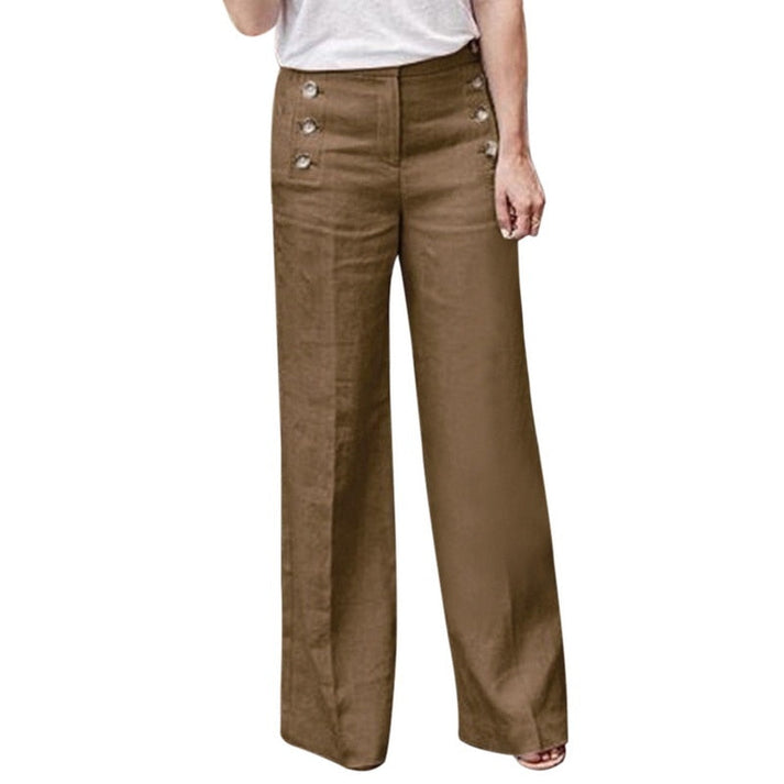 Amara wide leg trousers with decorative buttons – image 5