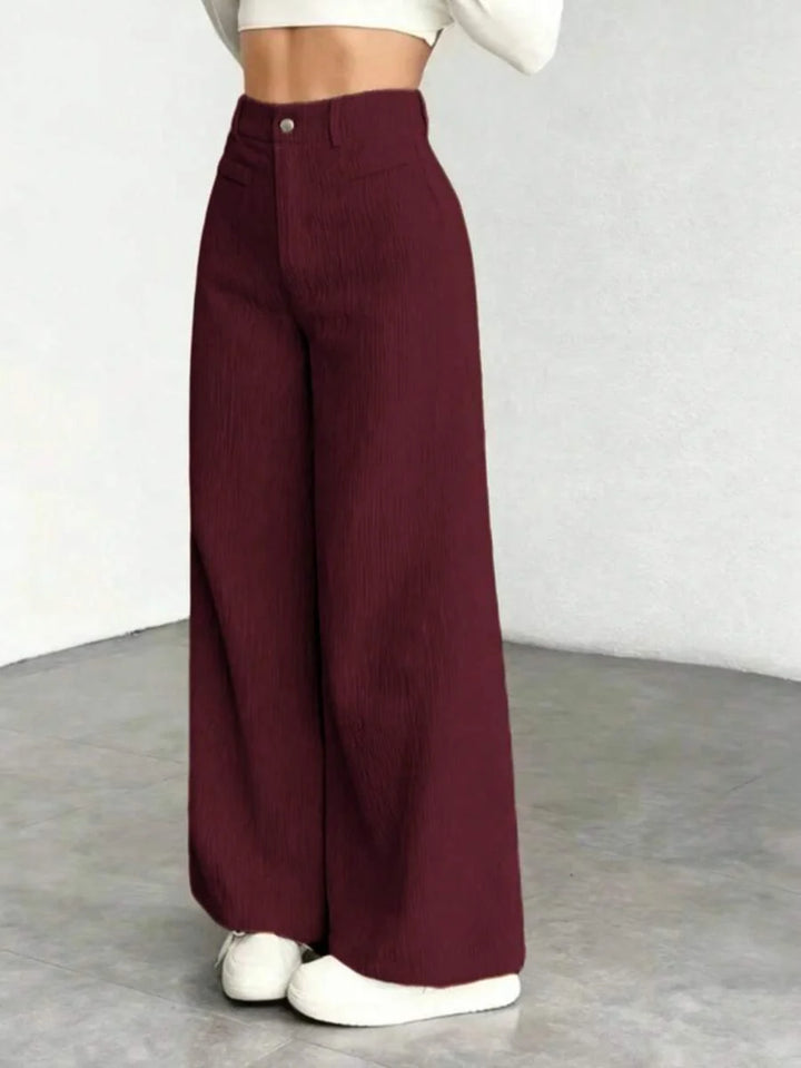 Ingrid high waist corduroy wide leg trousers – image 11