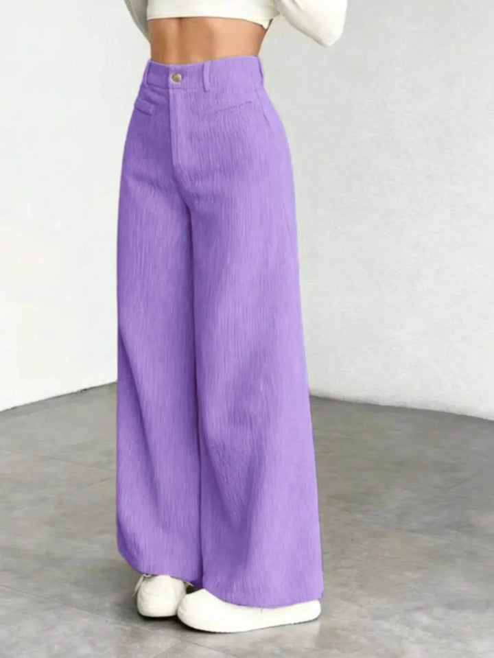 Ingrid high waist corduroy wide leg trousers – image 15