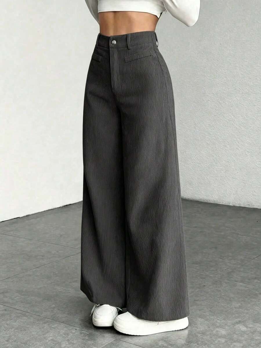 Ingrid high waist corduroy wide leg trousers – image 23