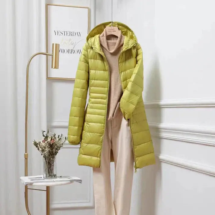 Vida lightweight long hooded puffer coat – image 8