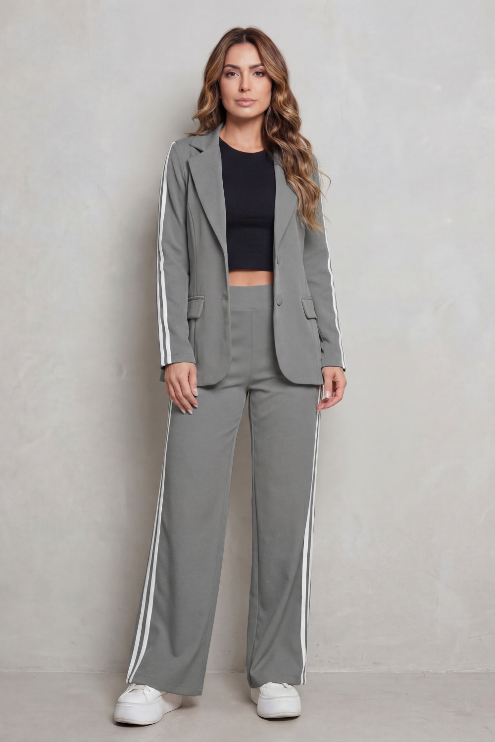 Saskia striped blazer and wide leg trousers set – image 10