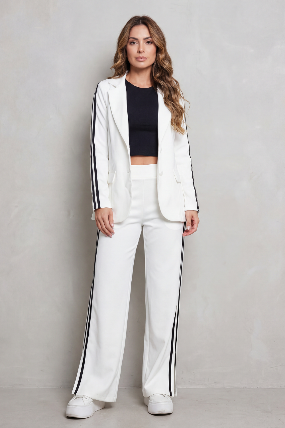 Saskia striped blazer and wide leg trousers set – image 2