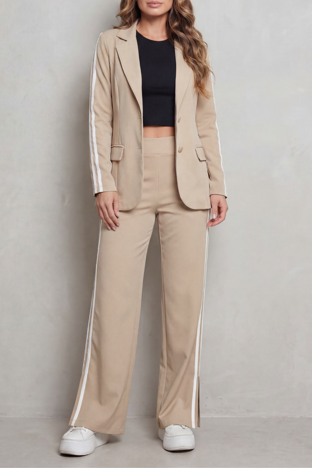 Saskia striped blazer and wide leg trousers set – image 5