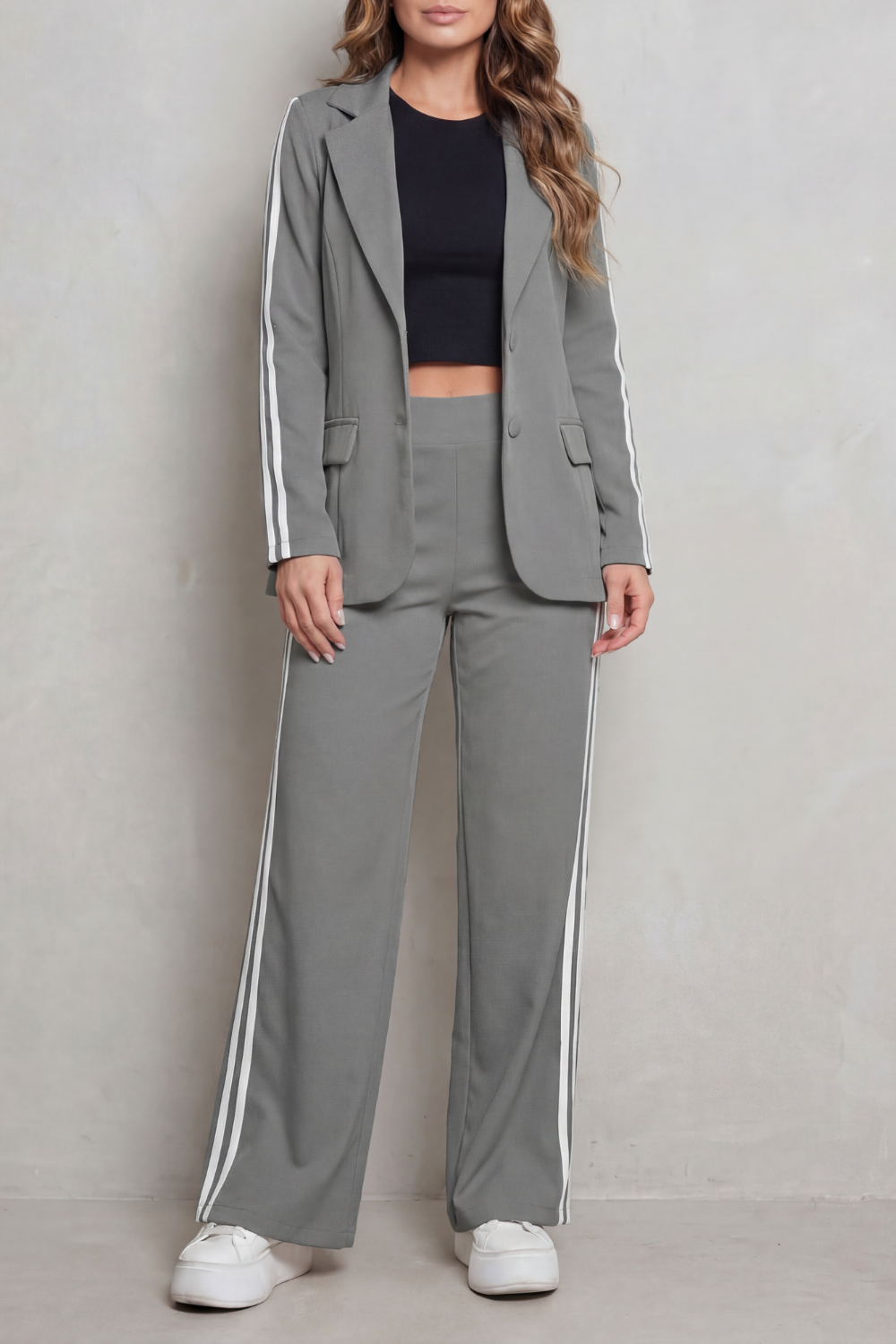 Saskia striped blazer and wide leg trousers set – image 9