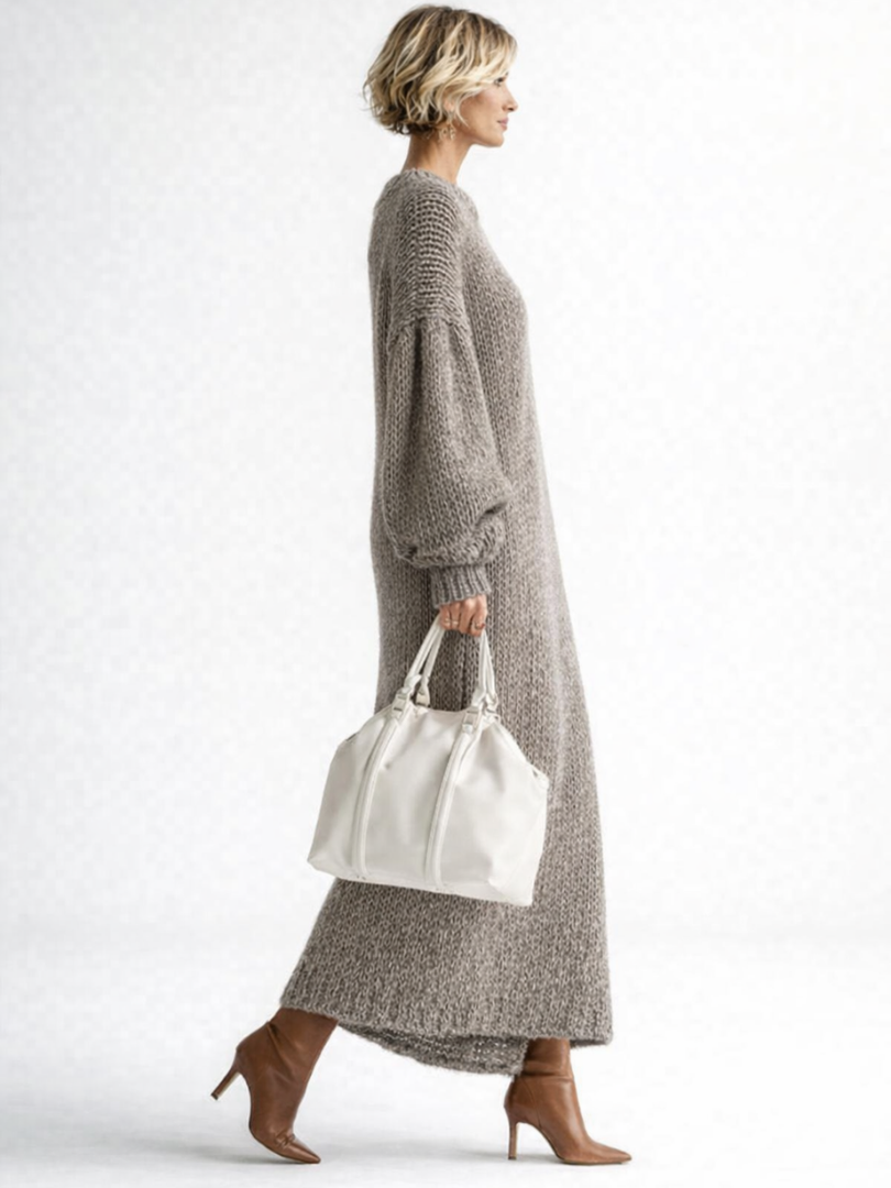 Flossie chunky knit jumper dress – image 2