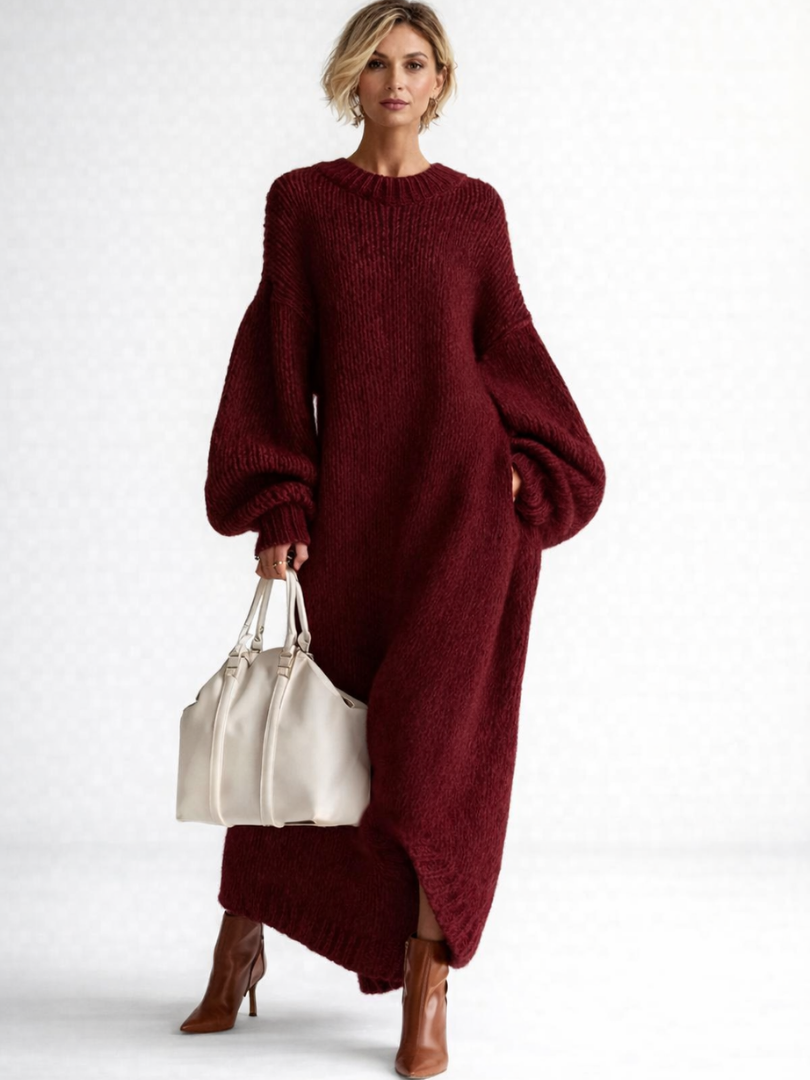 Flossie chunky knit jumper dress – image 6