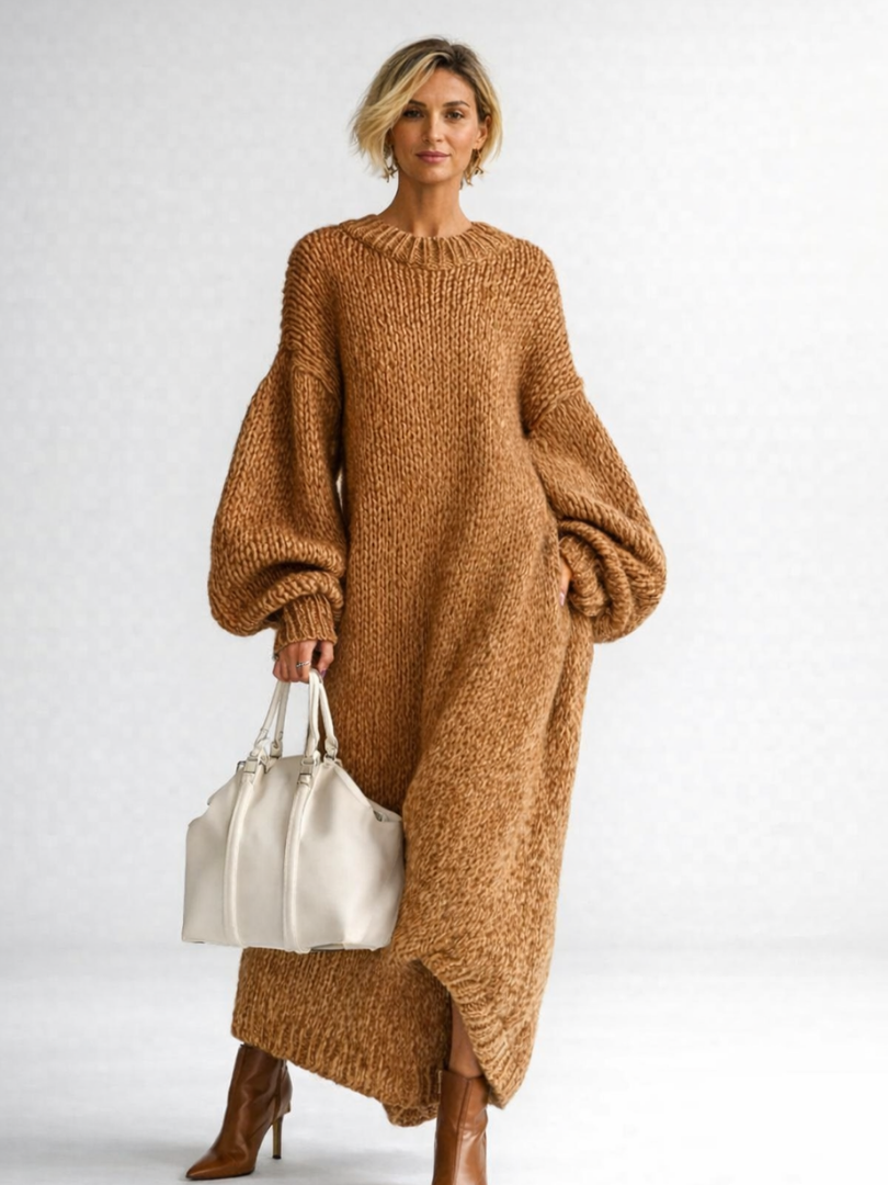 Flossie chunky knit jumper dress – image 7
