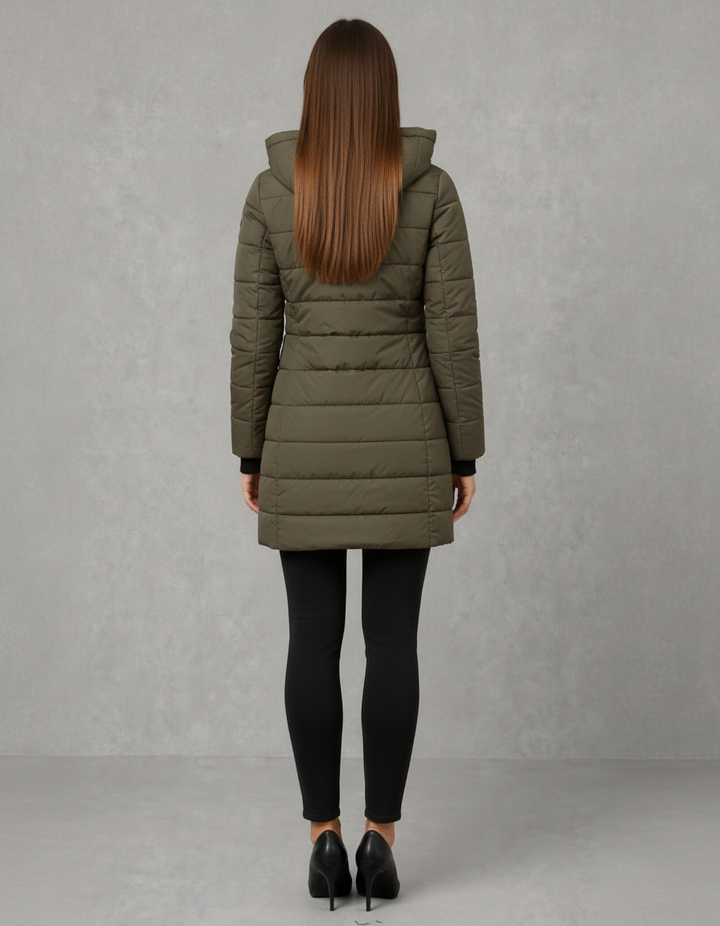 Lavender lightweight longline padded coat with hood – image 11