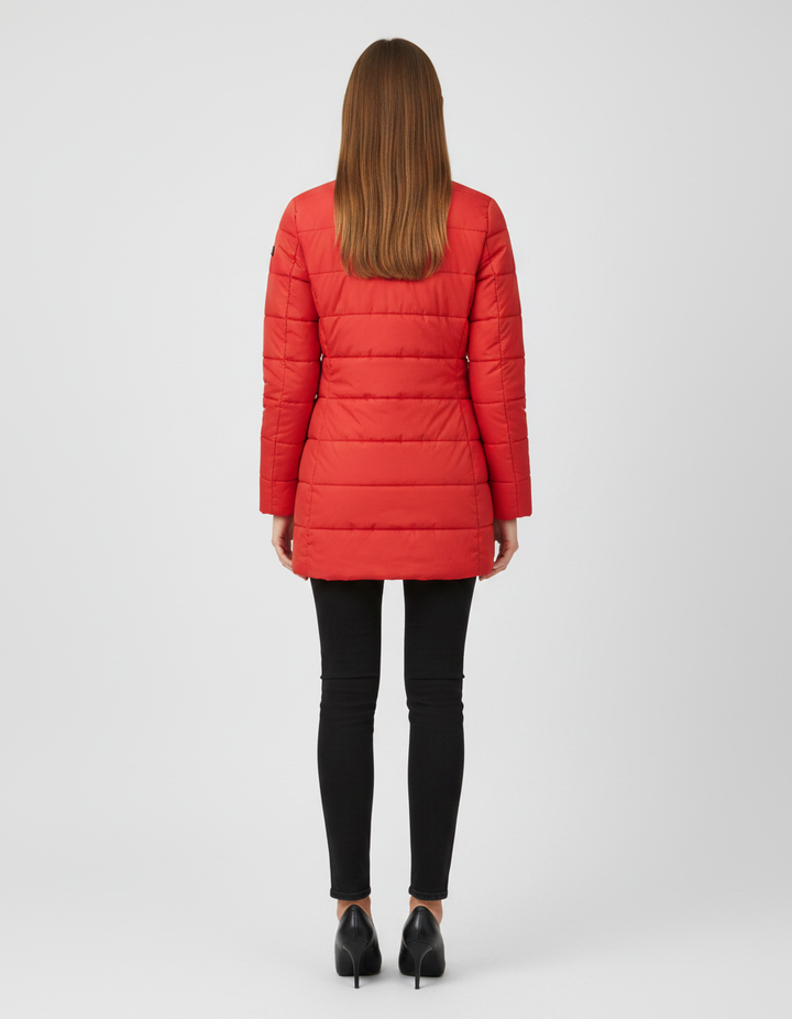 Lavender lightweight longline padded coat with hood – image 14