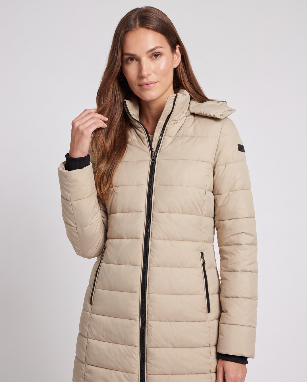 Lavender lightweight longline padded coat with hood – image 9
