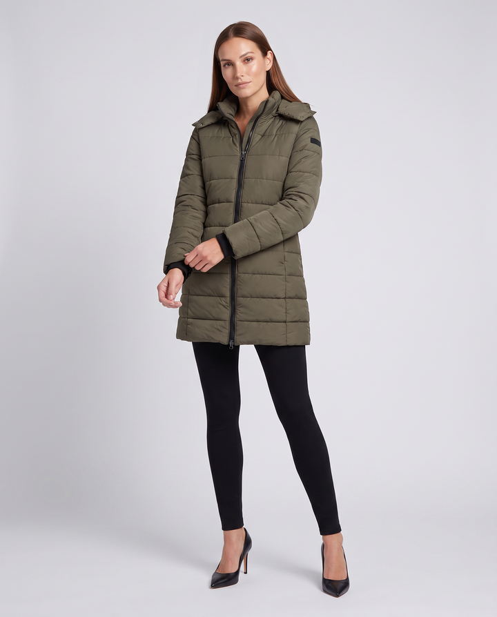 Lavender lightweight longline padded coat with hood – image 10