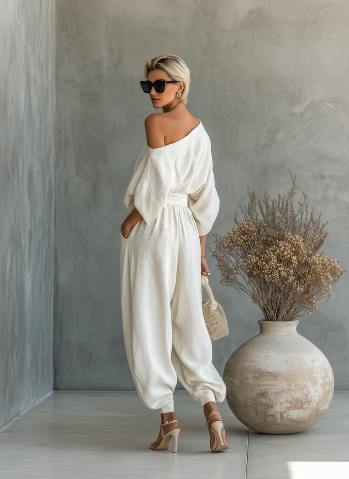 Lisa off shoulder top and tapered trouser set – image 9