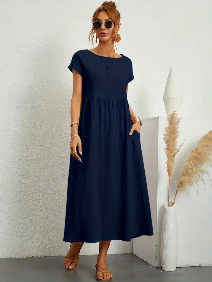 Willa pleated long sleeve midi dress – image 3