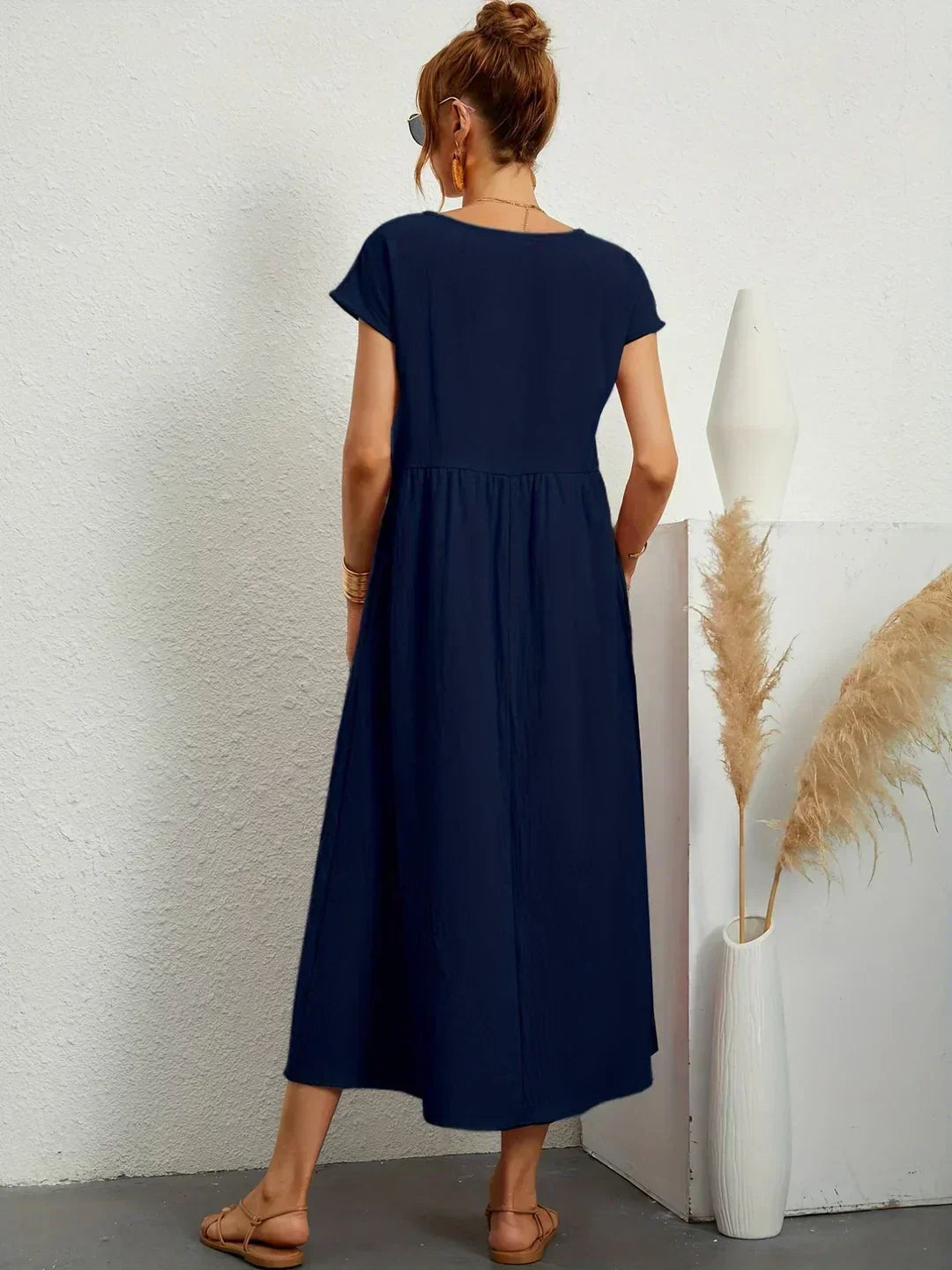 Willa pleated long sleeve midi dress – image 16