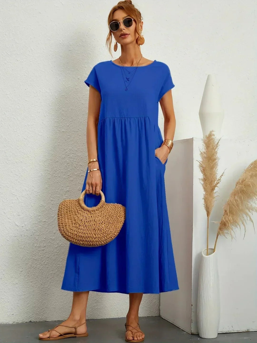 Willa pleated long sleeve midi dress – image 23