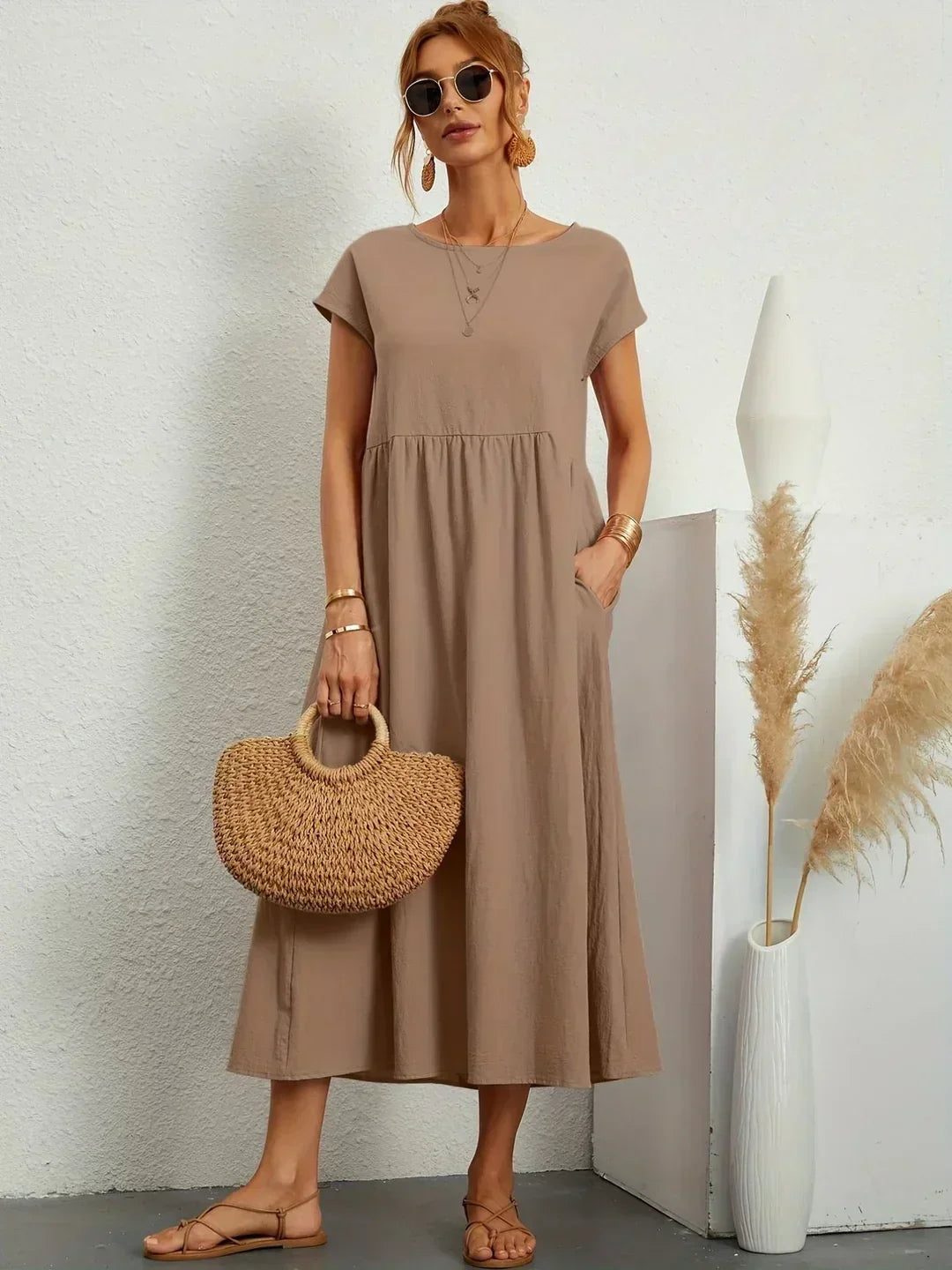 Willa pleated long sleeve midi dress – image 25