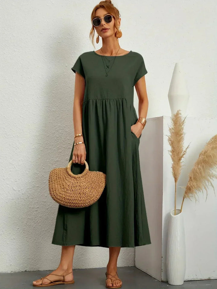 Willa pleated long sleeve midi dress – image 21