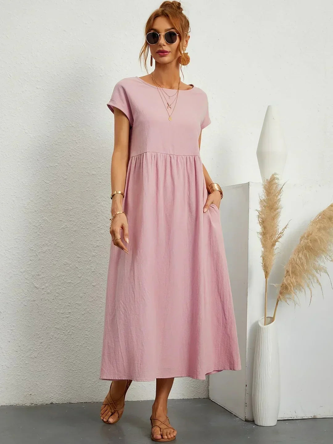 Willa pleated long sleeve midi dress – image 10