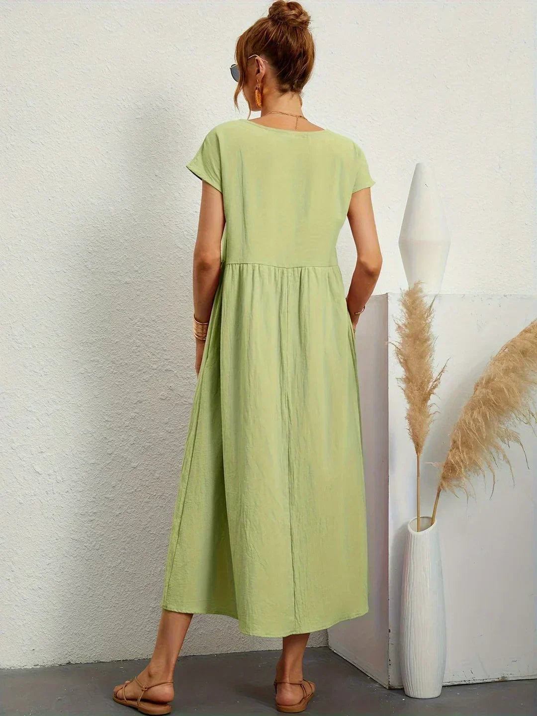 Willa pleated long sleeve midi dress – image 20