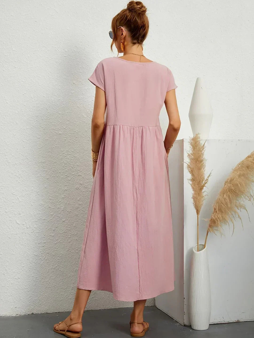 Willa pleated long sleeve midi dress – image 30