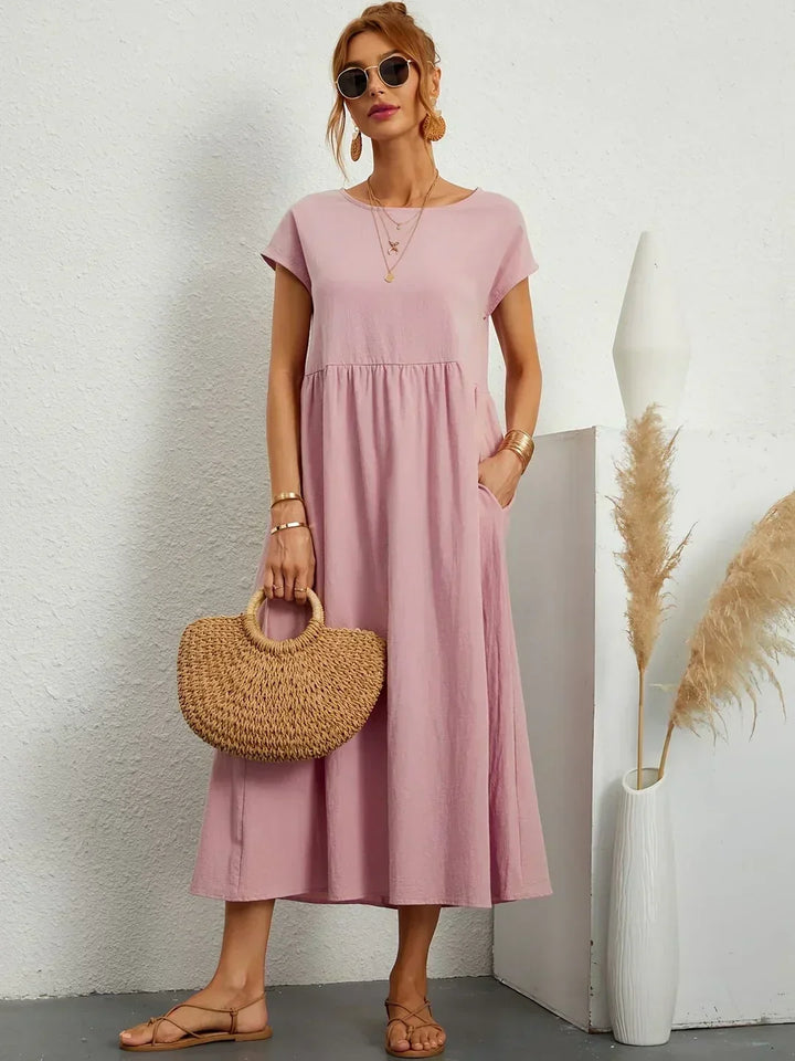 Willa pleated long sleeve midi dress – image 29