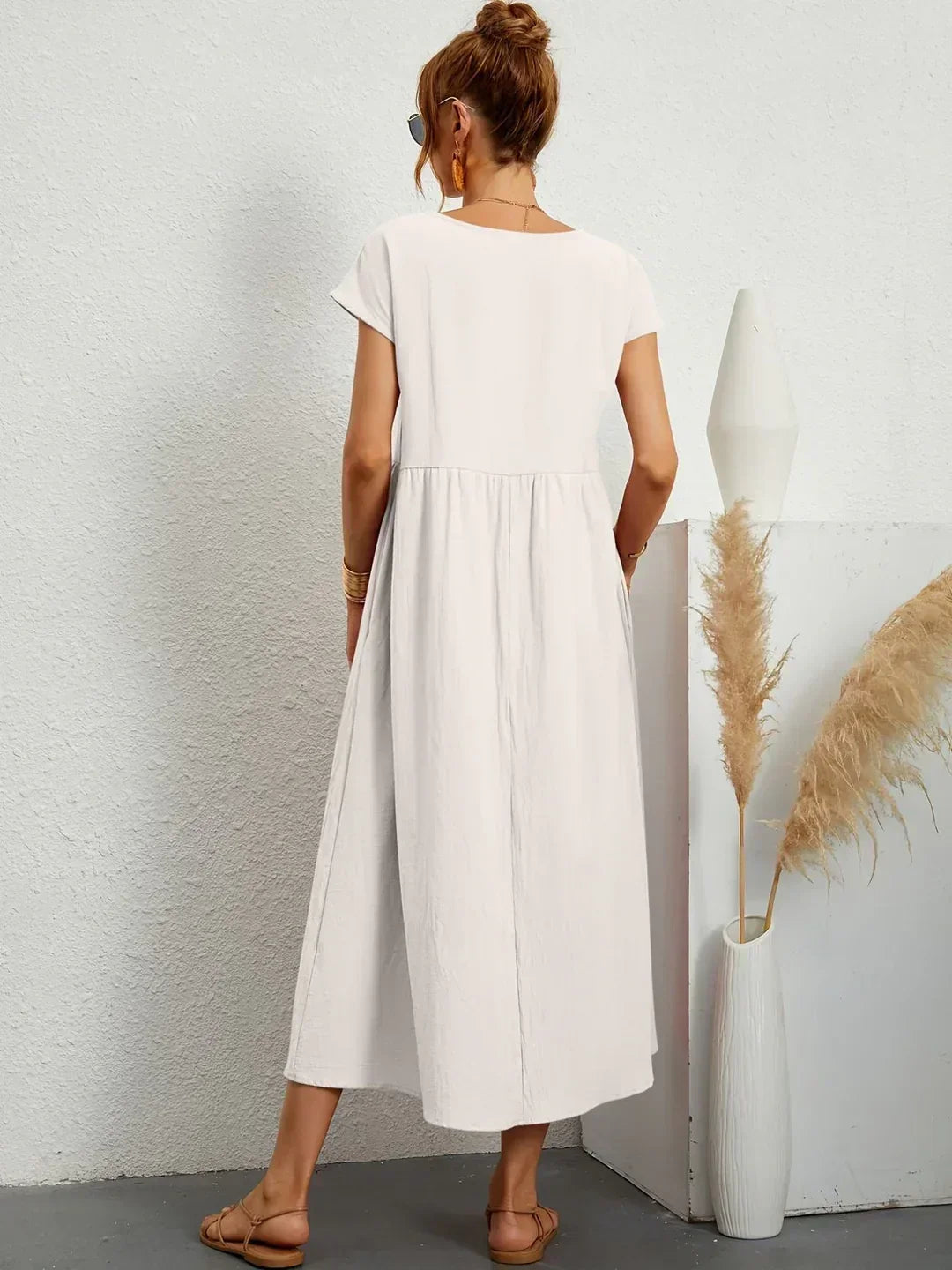 Willa pleated long sleeve midi dress – image 14