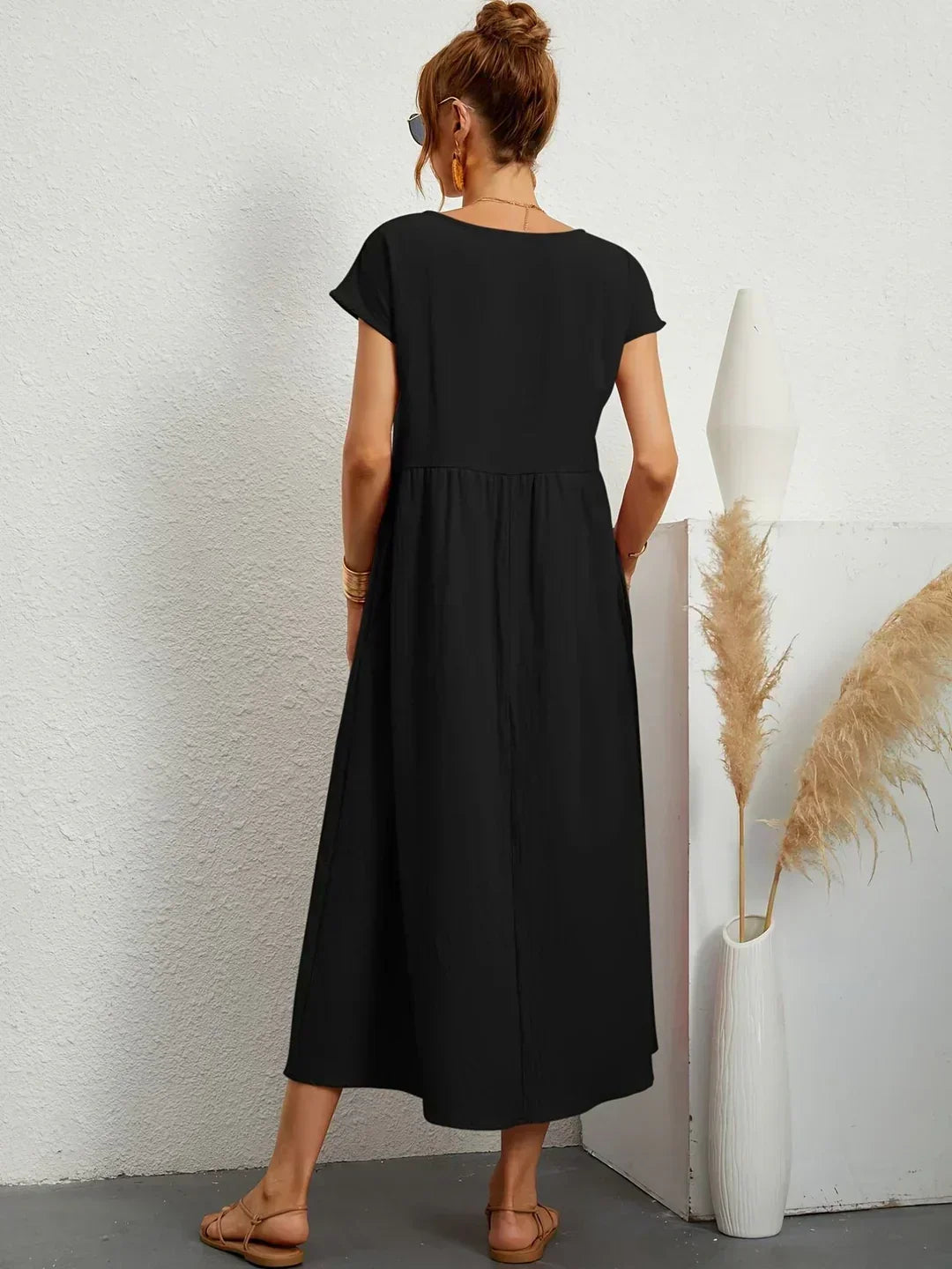 Willa pleated long sleeve midi dress – image 18