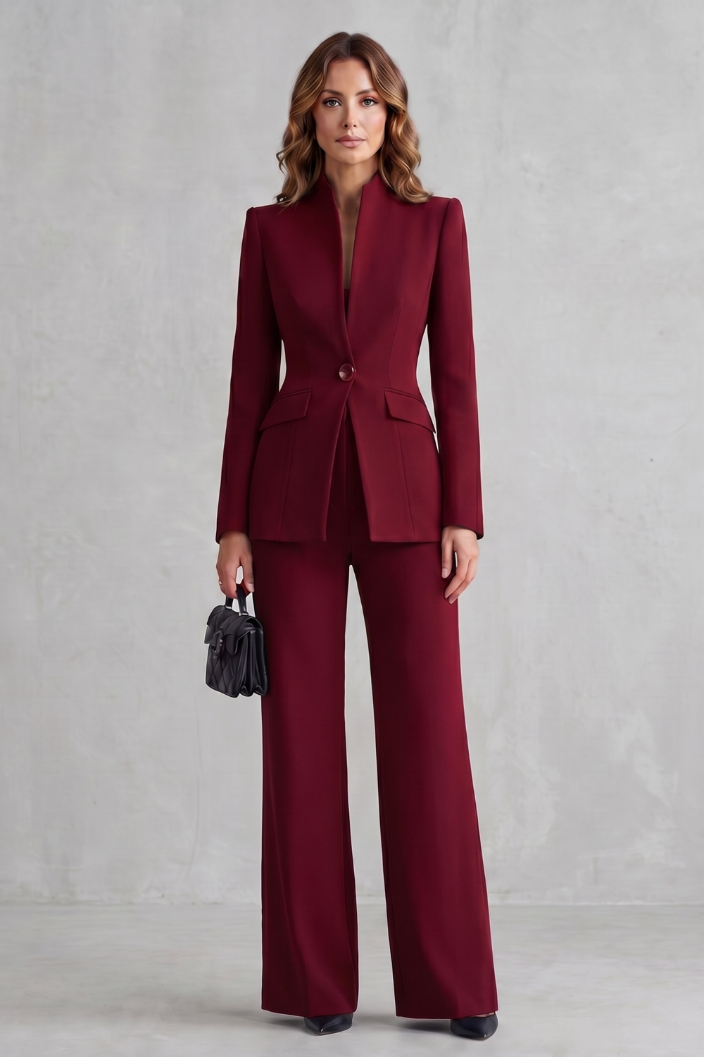 Tirion stand collar blazer and wide leg trouser suit – image 10