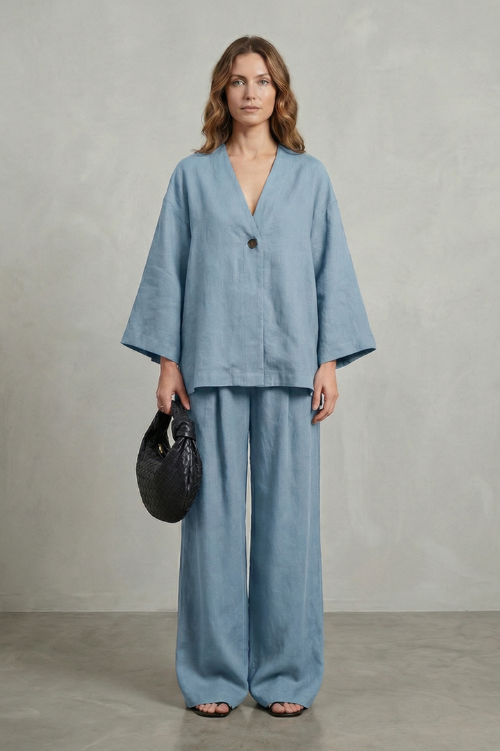 Daphne wrap top and wide leg trouser set – image 12