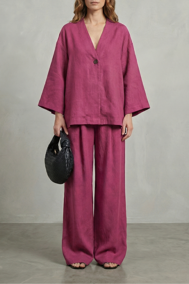 Daphne wrap top and wide leg trouser set – image 9